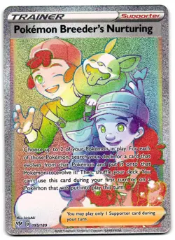 Pokemon Breeder's Nurturing 195/189 - Darkness Ablaze Pokemon TCG - NM Card - Image 1