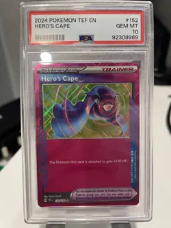 Hero's Cape 152/162 Temporal Forces Ace Spec Rare Holo Card PSA 9 - Image 1