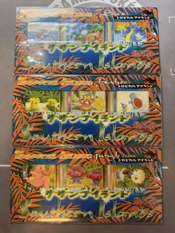 Pokemon Southern Island Tropical Island 3 Card Set Old Back Collection Display - Image 1