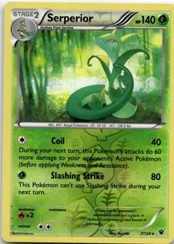 Serperior 7/124 R Fates Collide Pokemon 2016 EN LP - Image 1