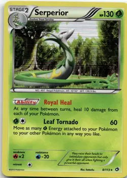 Serperior 8/113 Holo Legendary Treasures Pokemon 2013 EN NM - Image 1