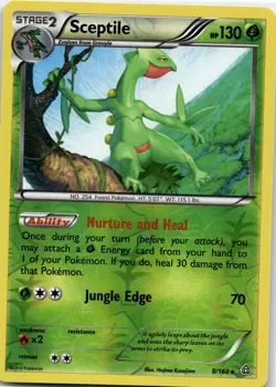 Sceptile 8/160 R Primal Clash Pokemon 2015 EN NM - Image 1