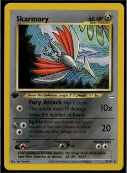 Skarmory 23/64 1st Edition R Neo Revelation Pokemon 2001 EN MP - Image 1