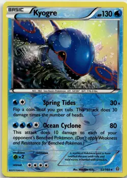 Kyogre 53/160 R Primal Clash Pokemon 2015 EN NM - Image 1