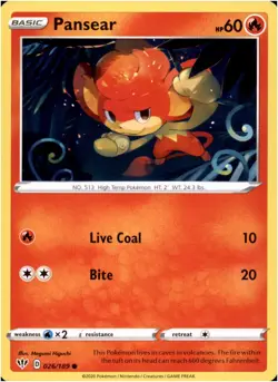 Pansear #26/189 - Common - Pokemon Darkness Ablaze 2020 - Near Mint - Image 1