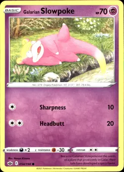 Galarian Slowpoke 054/198 Common - Pokemon SWSH06: Chilling Reign NM - Image 1