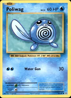 Poliwag 23/108 Common - Pokemon XY - Evolutions LP - Image 1