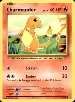 Charmander 9/108 Common - Pokemon XY - Evolutions - LP - Image 1