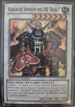 YuGiOh Karakuri Shogun mdl 00 "Burei" Super Rare CT10-EN009 - Image 1