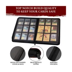 Lynx Card Binder Faux-Leather 9-Pocket Trading Card Binder - Blue New - Image 2