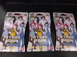 3X PACKS Cyber Eden Booster Blister Pack BT22 Digimon Card Game - Image 1