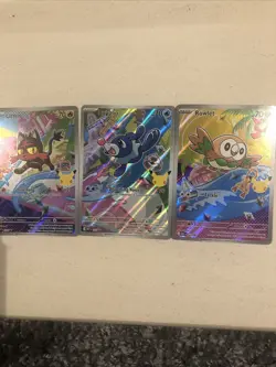 Pokemon First Partner Illustration Collection | Gen 7 Starters | Set Of 3 NM - Image 1