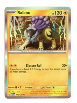 Raikou 048/132 Rare Holo ME01: Mega Evolution Pokemon NM - Image 1