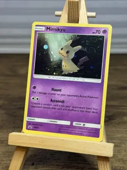 2017 Pokemon TCG Mimikyu SM29 Sun Moon Promo Holo Black Star - HD Galaxy Swirl🌀 - Image 1
