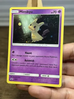 2017 Pokemon TCG Mimikyu SM29 Sun Moon Promo Holo Black Star - HD Galaxy Swirl🌀 - Image 3