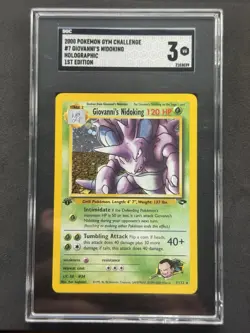 2000 POKEMON GYM CHALLENGE #7 GIOVANNI'S NIDOKING HOLO 1ST EDITION SGC 3 - Image 1
