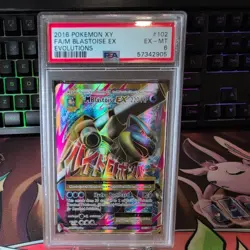 Pokemon TCG M Blastoise EX Full Art 102/108 Evolutions Psa 6 - Image 1