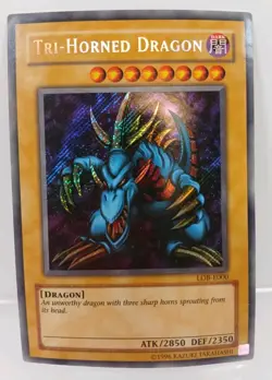 Yugioh: Tri-Horned Dragon - LOB-000 - Secret Rare - Unlimited - LP Holo Bleed - Image 1