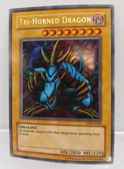 Yugioh: Tri-Horned Dragon - LOB-000 - Secret Rare - Unlimited - LP Holo Bleed - Image 2