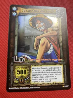 One Piece TCG Card 2005 Luffy CH047 Captain The Straw Hat Holo Quest Begins CCG - Image 3