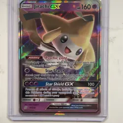 Jirachi GX 079a/236 2019 Unified Minds Pokemon Card Lightly Played Top Of Card - Image 1