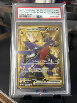 Pokemon TCG Destined Rivals Cynthia's Garchomp EX Card 241/182 PSA 10 - Image 1