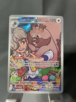 Arven's Greedent 205/182 Illustration Rare Destined Rivals Holo Pokemon Card NM - Image 1