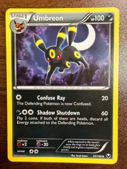 POKEMON CARD 2012 DARK EXPLORERS UMBREON 61/108 - Image 1