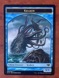 Kraken / Zombie Token MTG Magic the Gathering Card LP Lightly Played C14 - Image 1