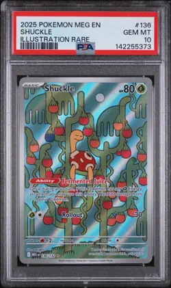 PSA 10 Shuckle 136/132 - Mega Evolution Illustration Rare - Graded Pokemon - Image 1