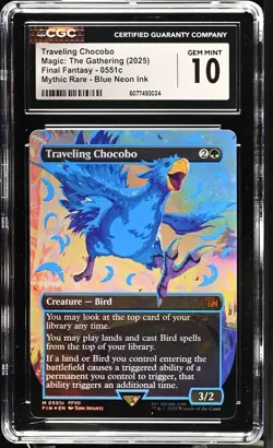 MTG Final Fantasy Traveling Chocobo Neon Ink Blue FOIL CGC 10 Gem Mint psa - Image 1