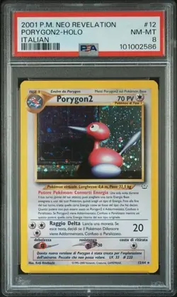 Pokemon PSA 8 Porygon2 #12 Holo Neo Revelation 2001 Italiano - Image 2