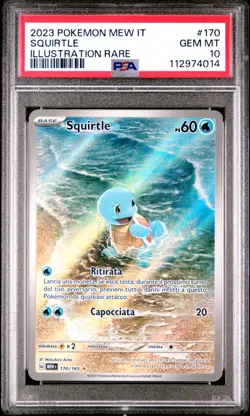 Pokemon PSA 10 Squirtle #170 Illustration Rare 151 2023 Italiano - Image 2