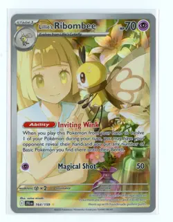 Lillie's Ribombee 164/159 Illustration Rare Holo Journey Together Pokemon NM - Image 1