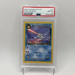 2000 Pokemon Team Rocket #37 Dark Golduck 1st Edition PSA 8 - Image 1