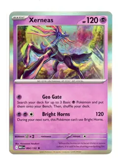 Xerneas 064/132 Rare Holo ME01: Mega Evolution Pokemon NM - Image 1