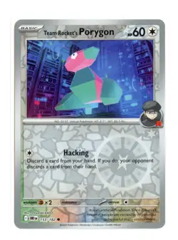 Team Rocket's Porygon 153/182 Common Reverse Holo Destined Rivals Pokemon NM - Image 1