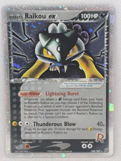 Rocket's Raikou ex 108/107 Deoxys Holo Rare Pokemon TCG Nintendo - Image 1