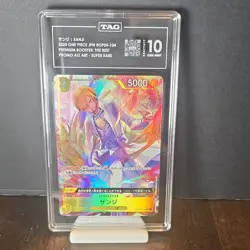 One Piece Sanji OP04-104 Premium Booster Promo Alt Art Super Rare Foil TAG 10 - Image 2