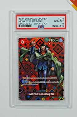 One Piece PSA 10 Monkey D. Dragon #015 OP09 Emperors New Worlds 2024 English - Image 1