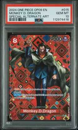 One Piece PSA 10 Monkey D. Dragon #015 OP09 Emperors New Worlds 2024 English - Image 2