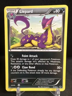 Pokemon Liepard Card 65/98 Emerging Powers Card 2011 - Image 1