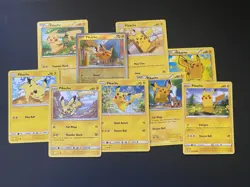 Pokemon TCG Pikachu Card Lot x9 Sun & Moon, Sword & Shield, & Scarlet & Violet - Image 1
