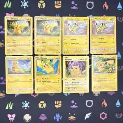 Pikachu Pokemon TCG Lot 8X Shining Legends Breakthrough Boundaries Crossed HP-LP - Image 1