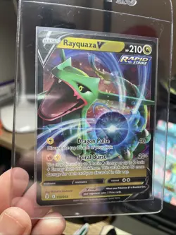 Pokemon TCG Rayquaza V Evolving Skies 110/203 Holo Ultra Rare Nintendo CCG Mint - Image 1