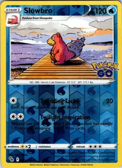 Slowbro 020/078 Uncommon Pokemon GO Pokemon Reverse Holo NM - Image 1