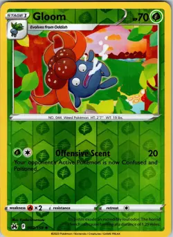 Gloom 002/159 Uncommon Crown Zenith Pokemon Reverse Holo NM - Image 1