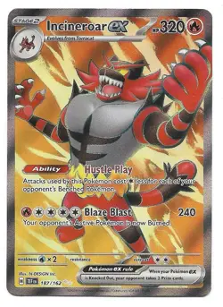 Incineroar ex 187/162 Sv05: Temporal Forces Holo Ultra Rare Pokemon TCG - NM - Image 1