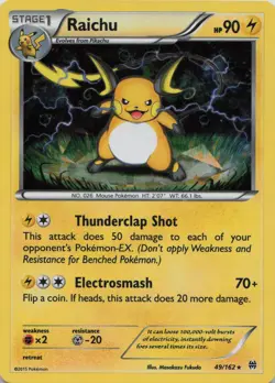 Raichu 49/162 Rare BREAKthrough Pokemon Near Mint - Image 1
