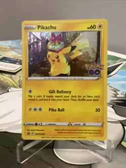 Pikachu SWSH234 Pokemon Go Cosmos Holo Black Star Promo Pokemon Card - Mint - Image 1